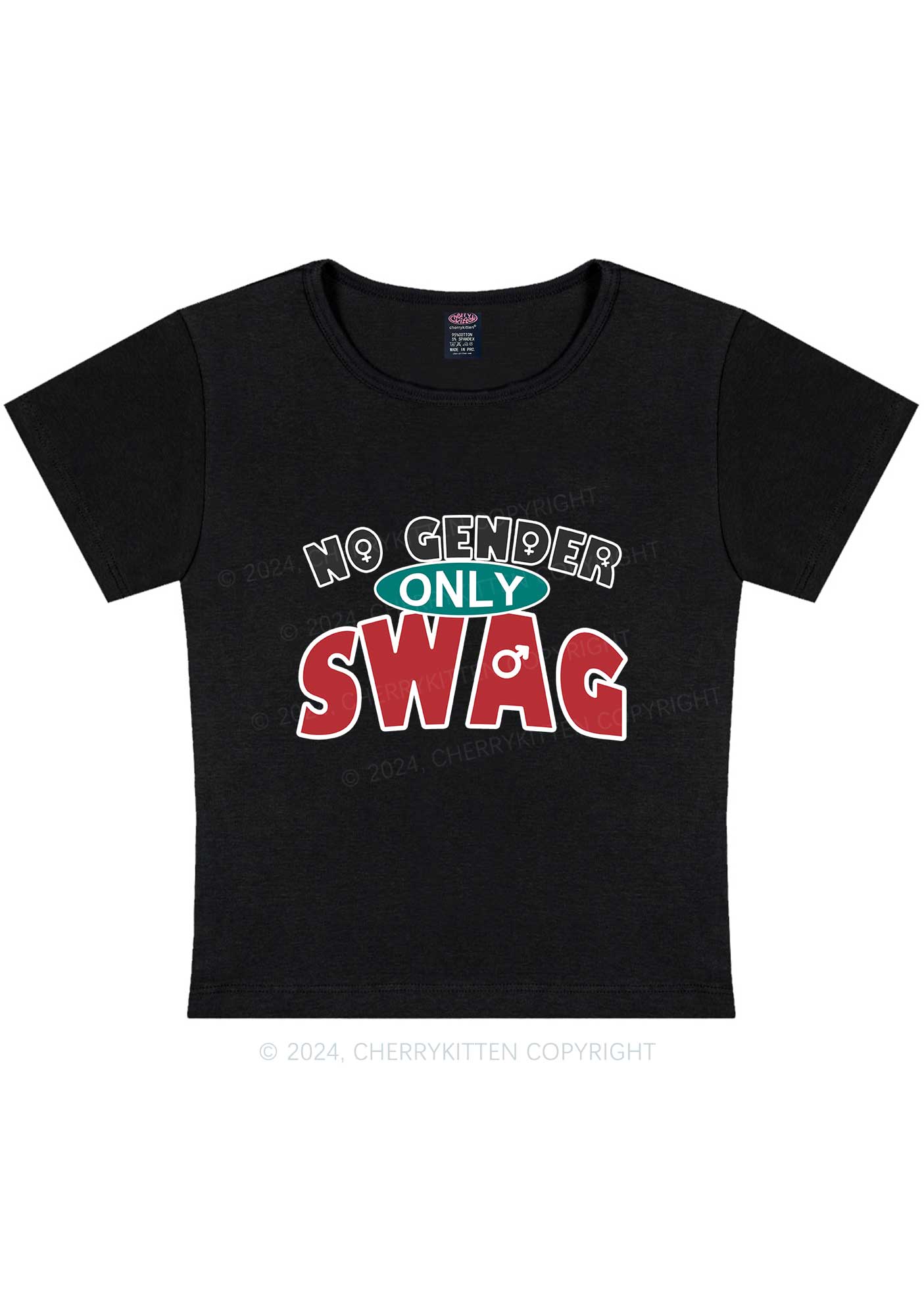 Curvy No Gender Only Swag Y2K Baby Tee Cherrykitten