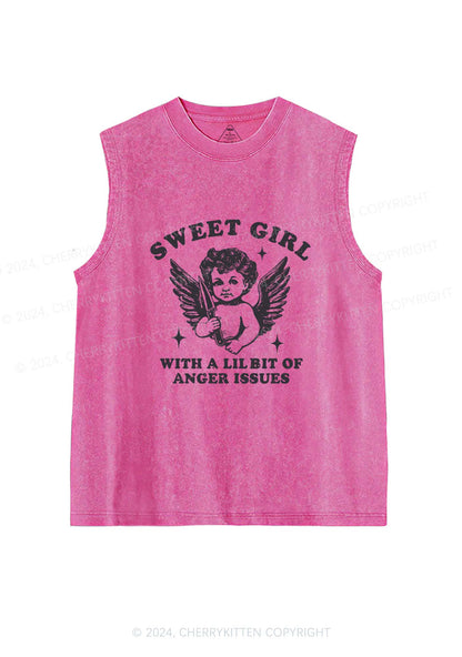 Sweet Girl With Anger Issues Y2K Washed Tank Cherrykitten