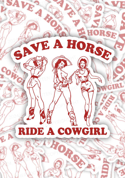 Ride A Cowgirl 1Pc Y2K Sticker Cherrykitten