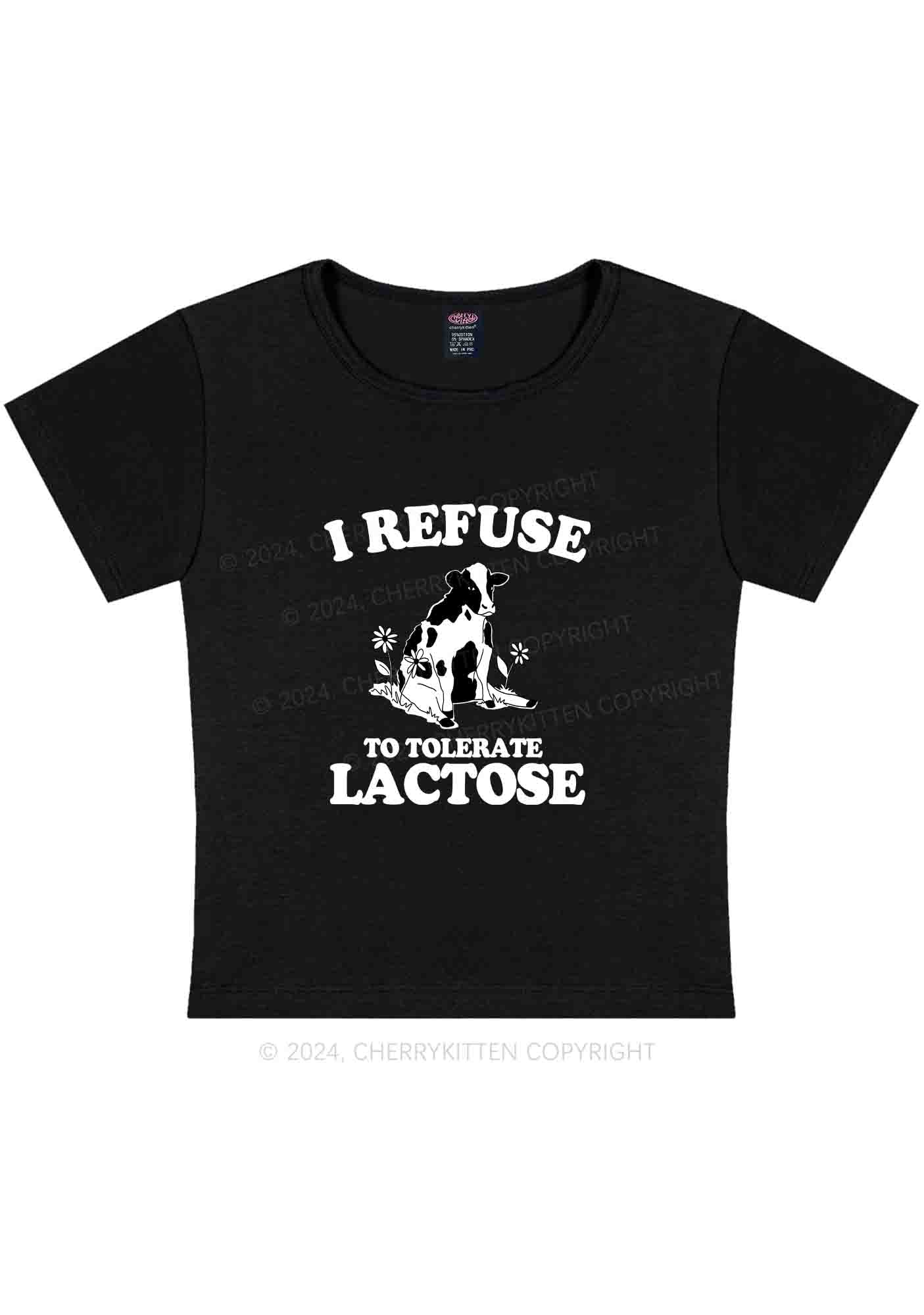 I Refuse To Tolerate Lactose Y2K Baby Tee Cherrykitten