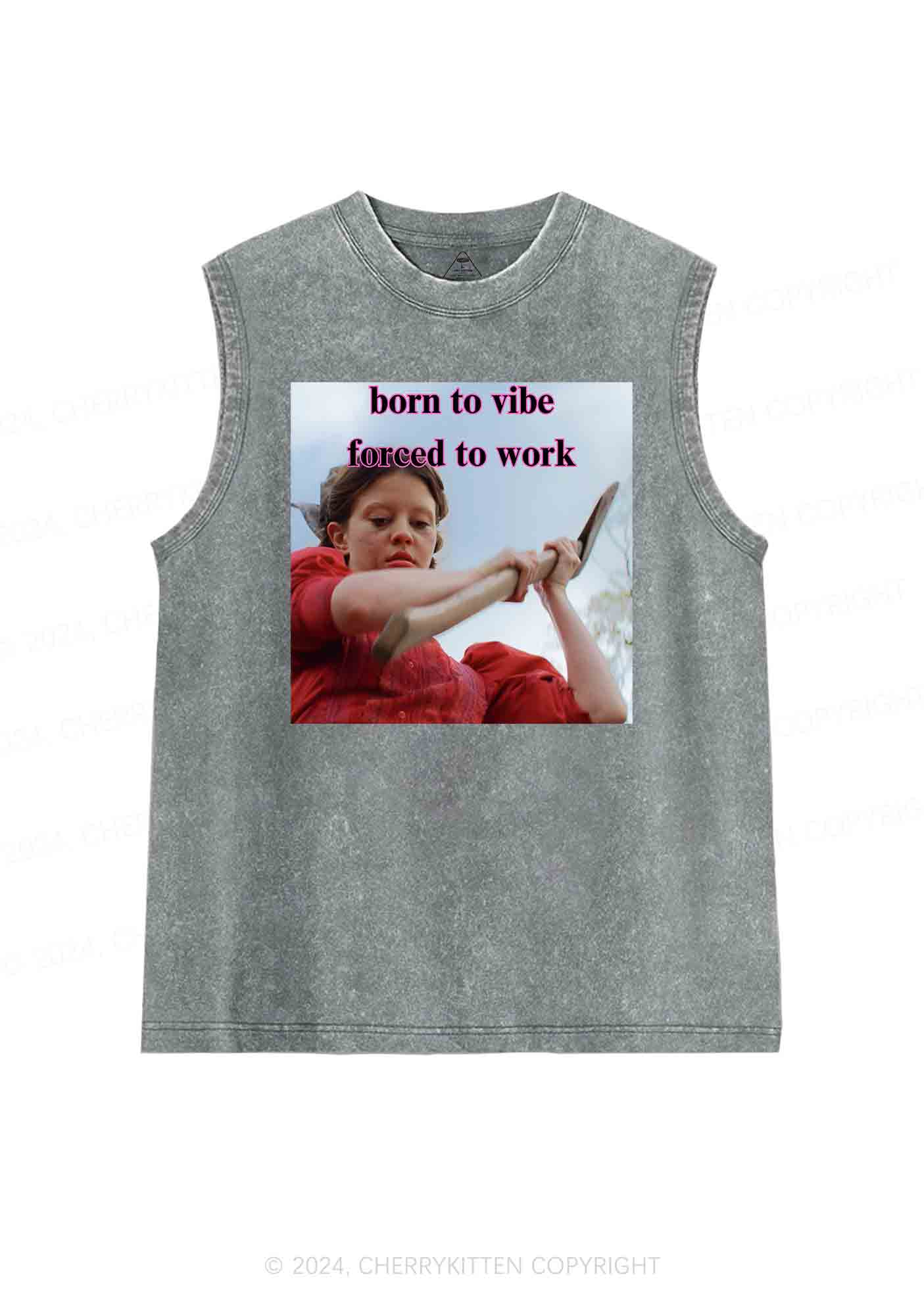 Born To Vibe Y2K Washed Tank Cherrykitten