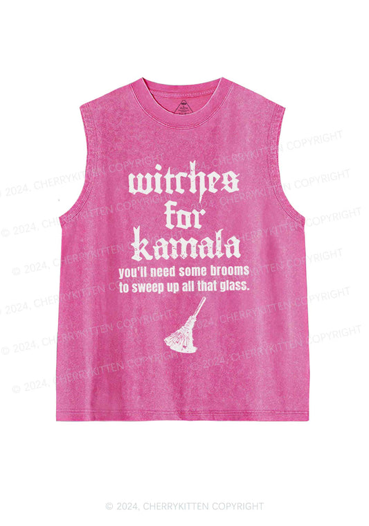 Halloween Witches for Kamala Y2K Washed Tank Cherrykitten