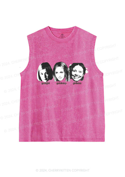 Halloween Girlboss Sticker Y2K Washed Tank Cherrykitten