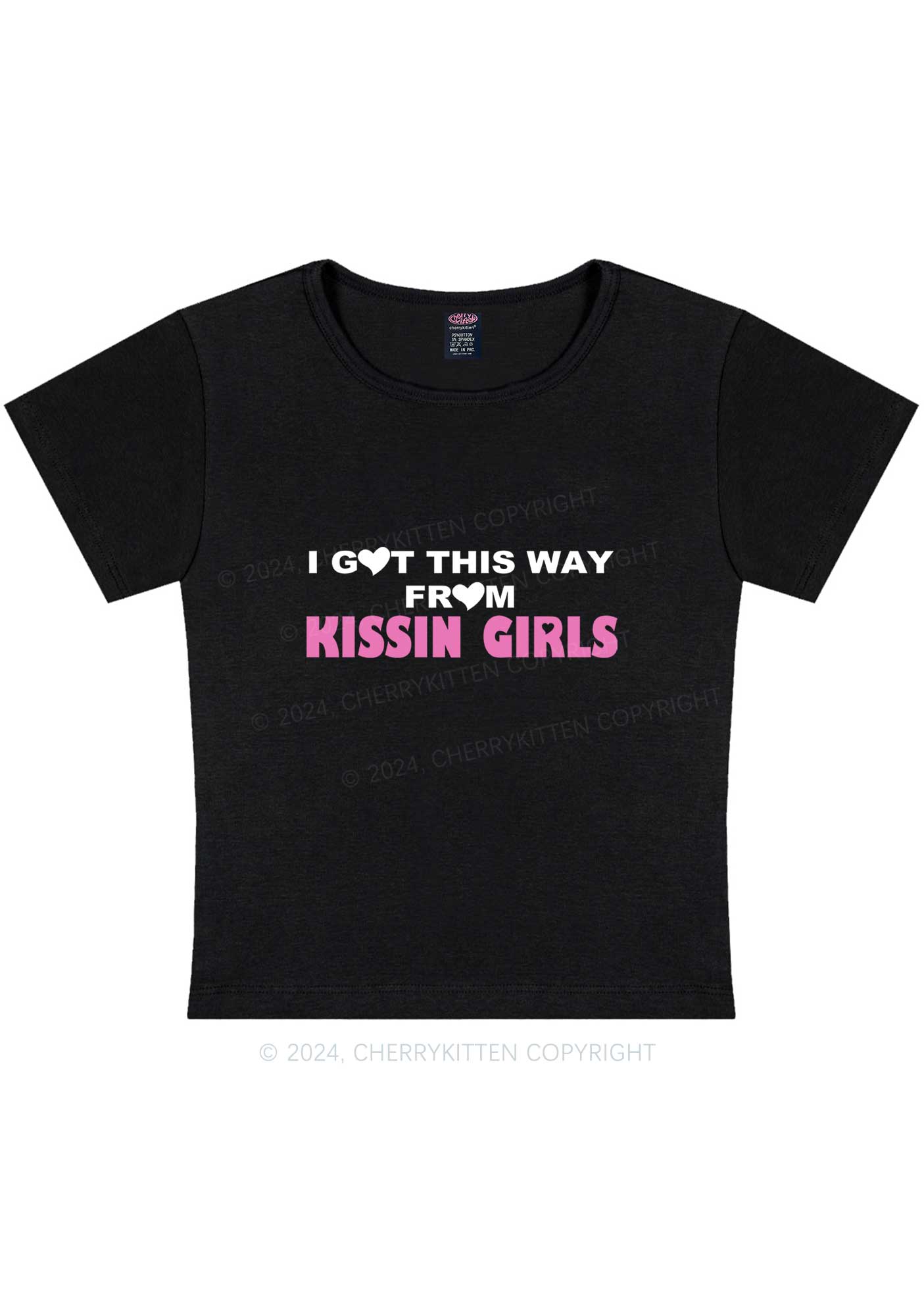 Curvy Kissin Girls Y2K Baby Tee Cherrykitten