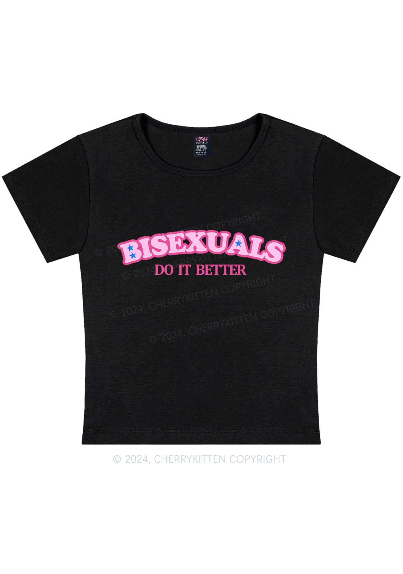 Bisexuals Do It Better Y2K Baby Tee Cherrykitten