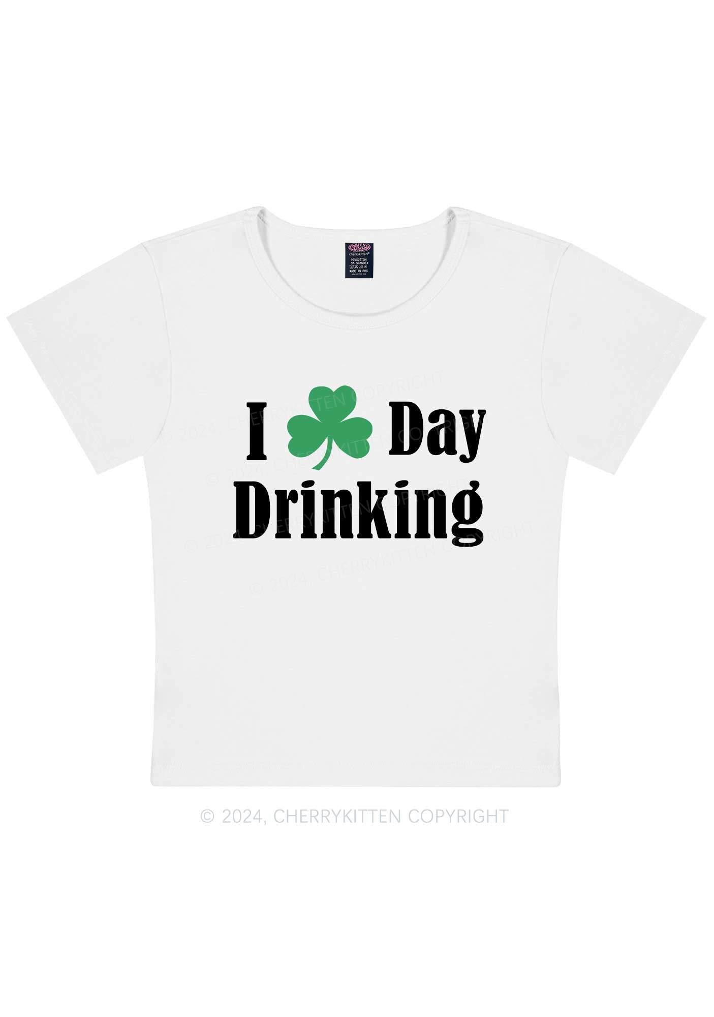 I Love Day Drinking St Patricks Y2K Baby Tee Cherrykitten