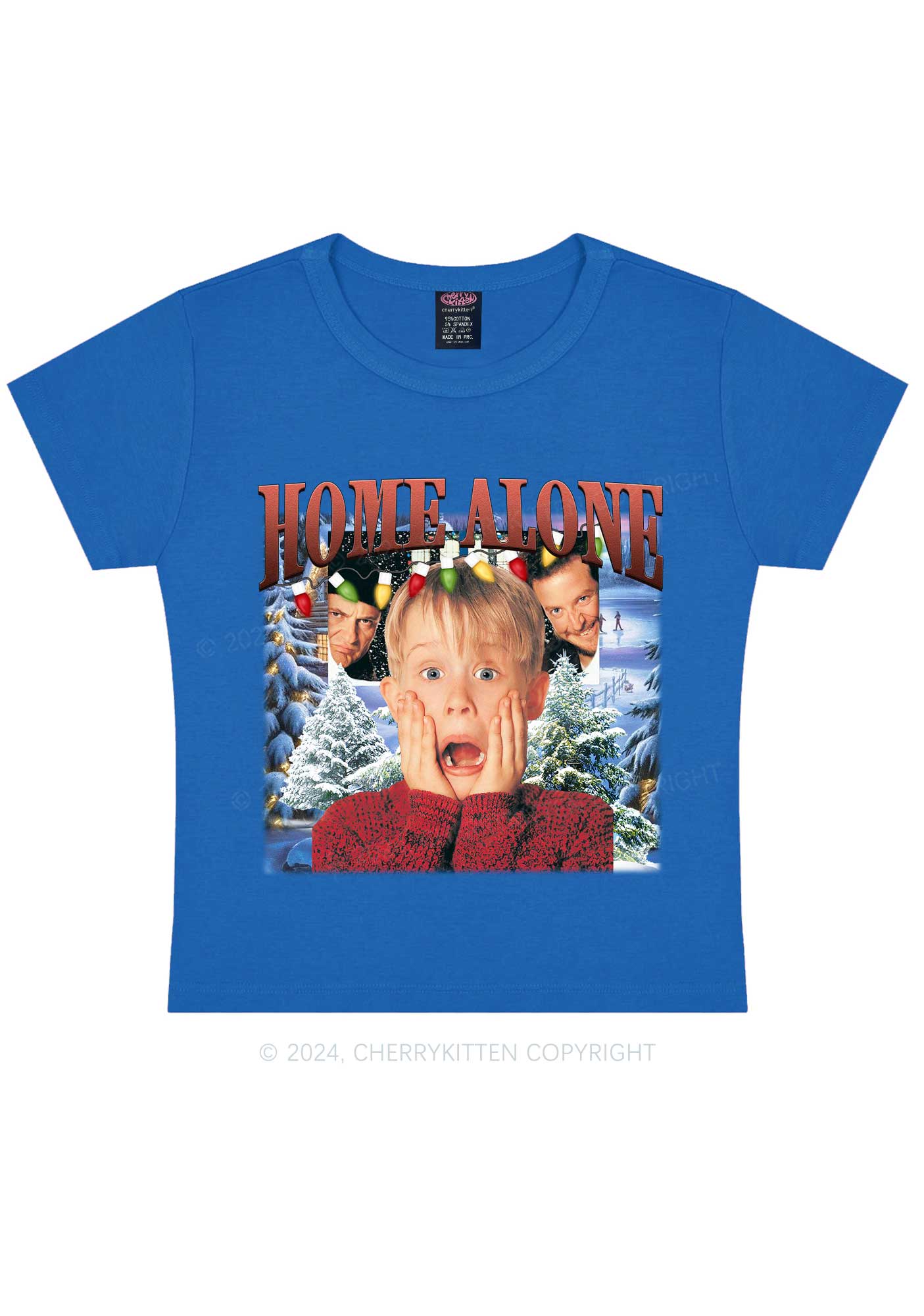 Christmas Home Alone Boy Y2K Baby Tee Cherrykitten