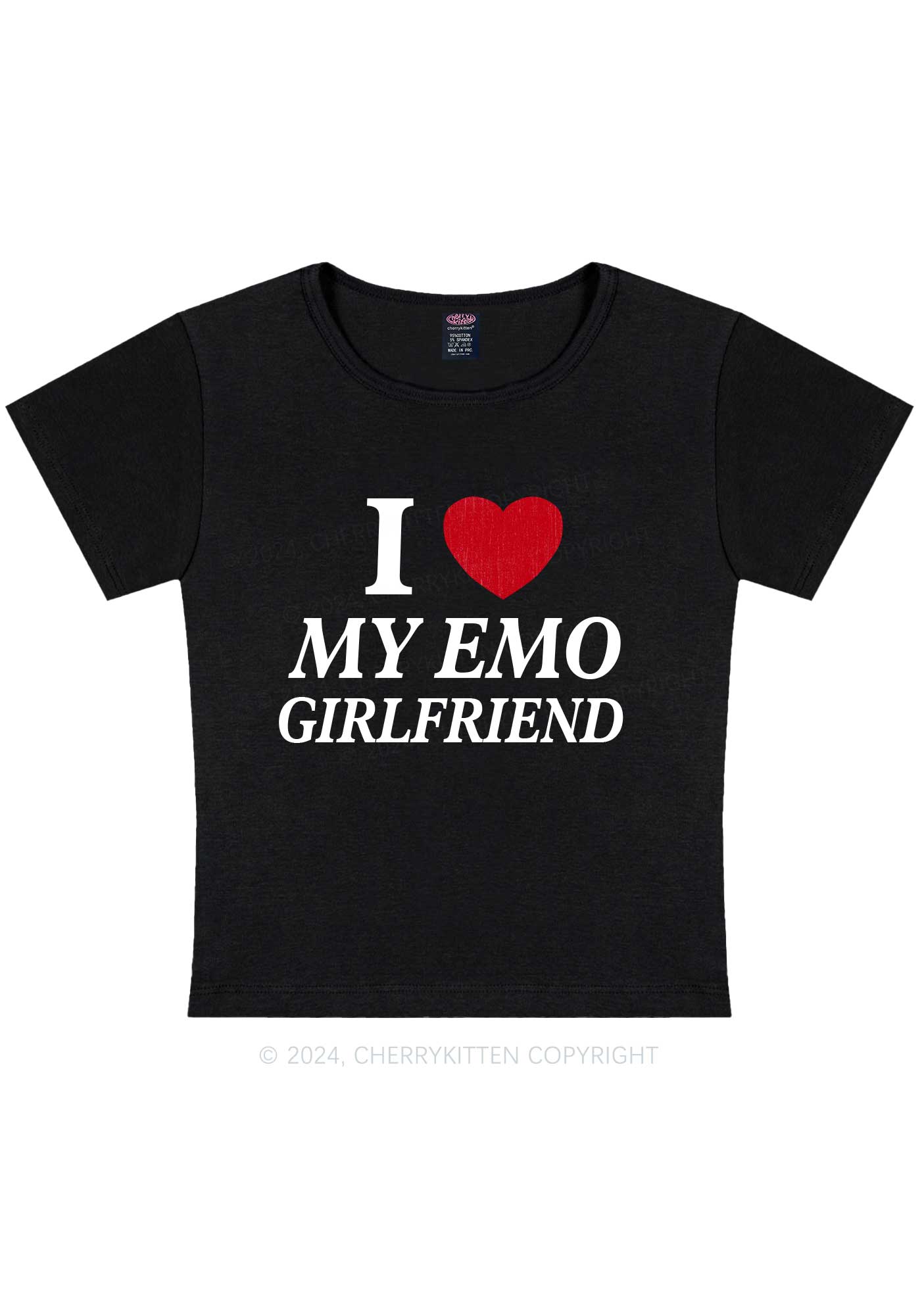 I Love My Emo GF Y2K Valentine's Day Baby Tee Cherrykitten