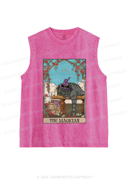 The Magician Cat Y2K Washed Tank Cherrykitten