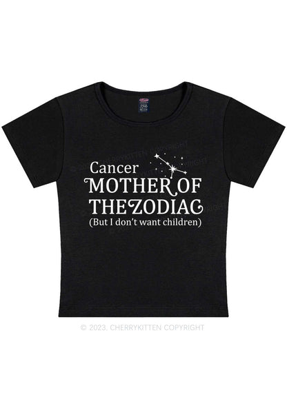 Curvy Mother Of The Zodiac Y2K Baby Tee Cherrykitten