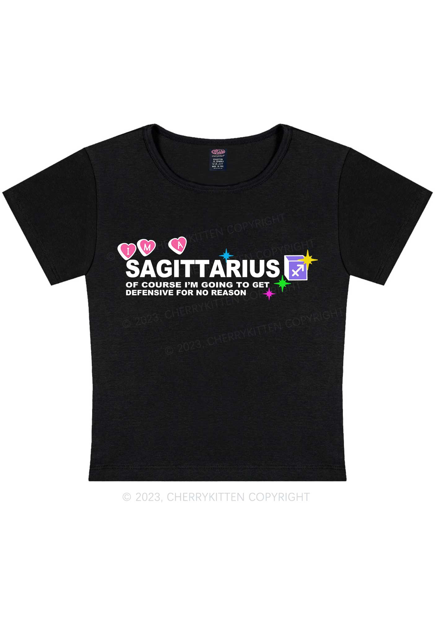 Curvy I'm A Sagittarius Y2K Baby Tee Cherrykitten