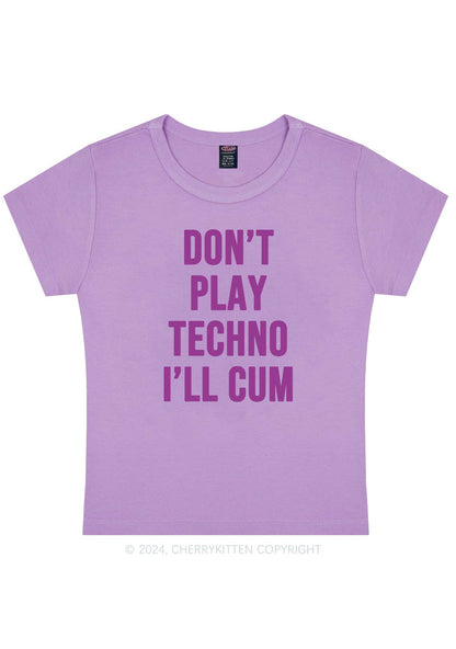 Don't Play Techno Y2K Baby Tee Cherrykitten