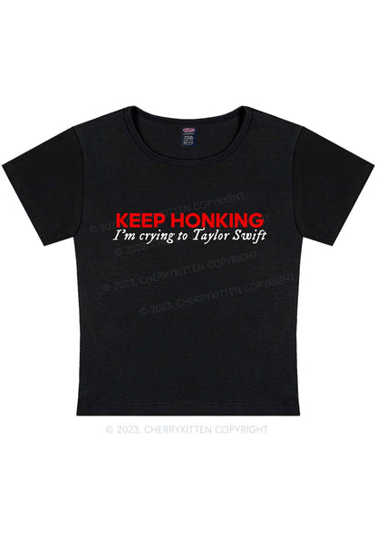 Curvy Keep Honking Y2K Baby Tee Cherrykitten