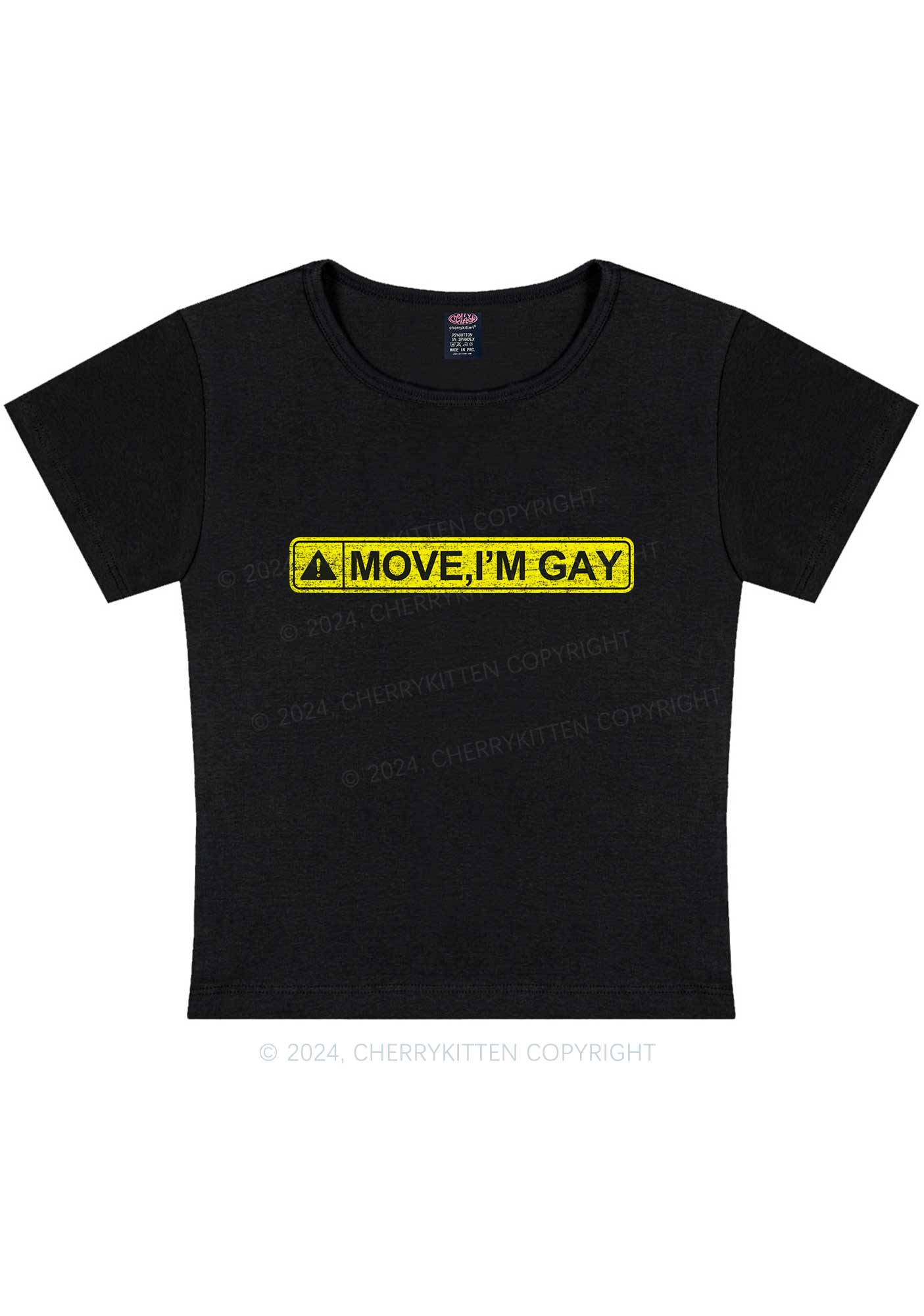 Move I'm Gay Y2K Baby Tee Cherrykitten