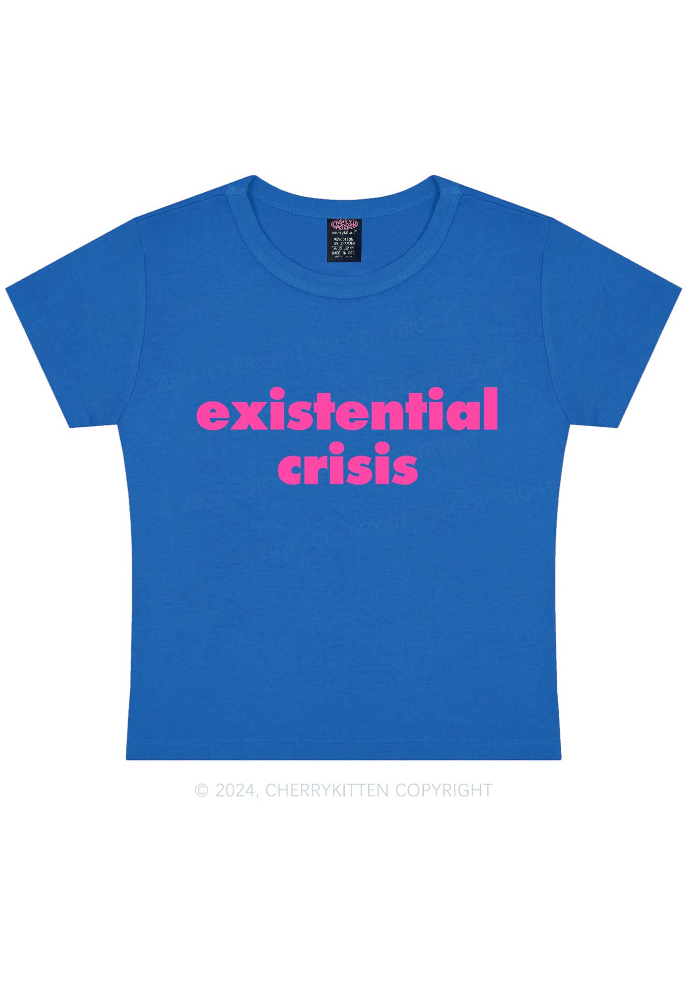 Pink Existential Crisis Y2K Baby Tee Cherrykitten