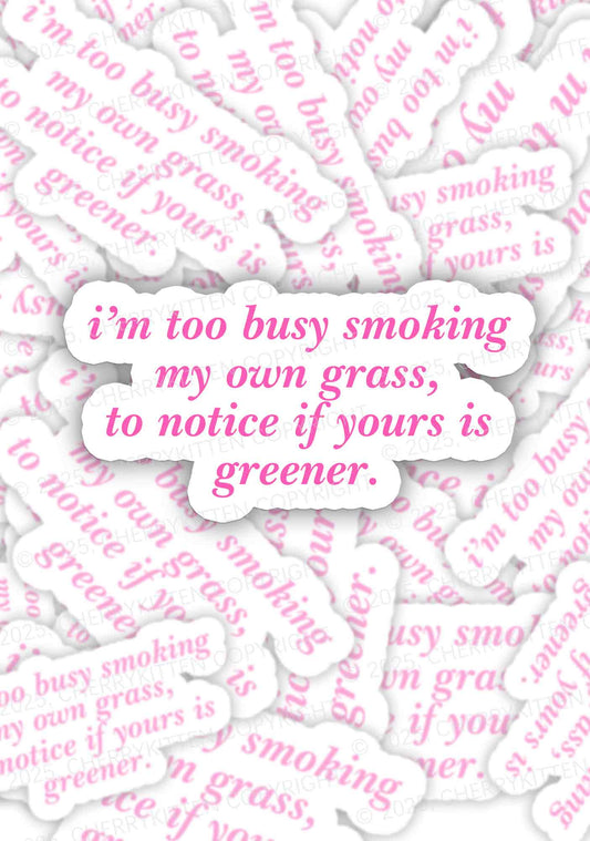 Too Busy Smoking 1Pc Y2K Sticker Cherrykitten