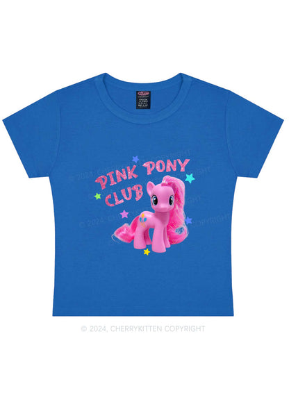 Pink Pony Y2K Baby Tee Cherrykitten