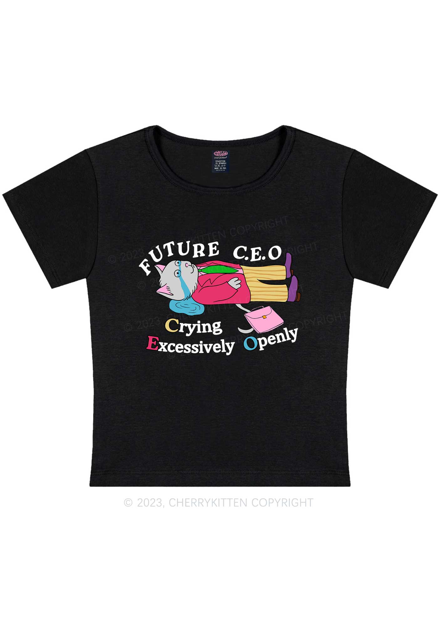 Curvy Future CEO Y2K Baby Tee Cherrykitten