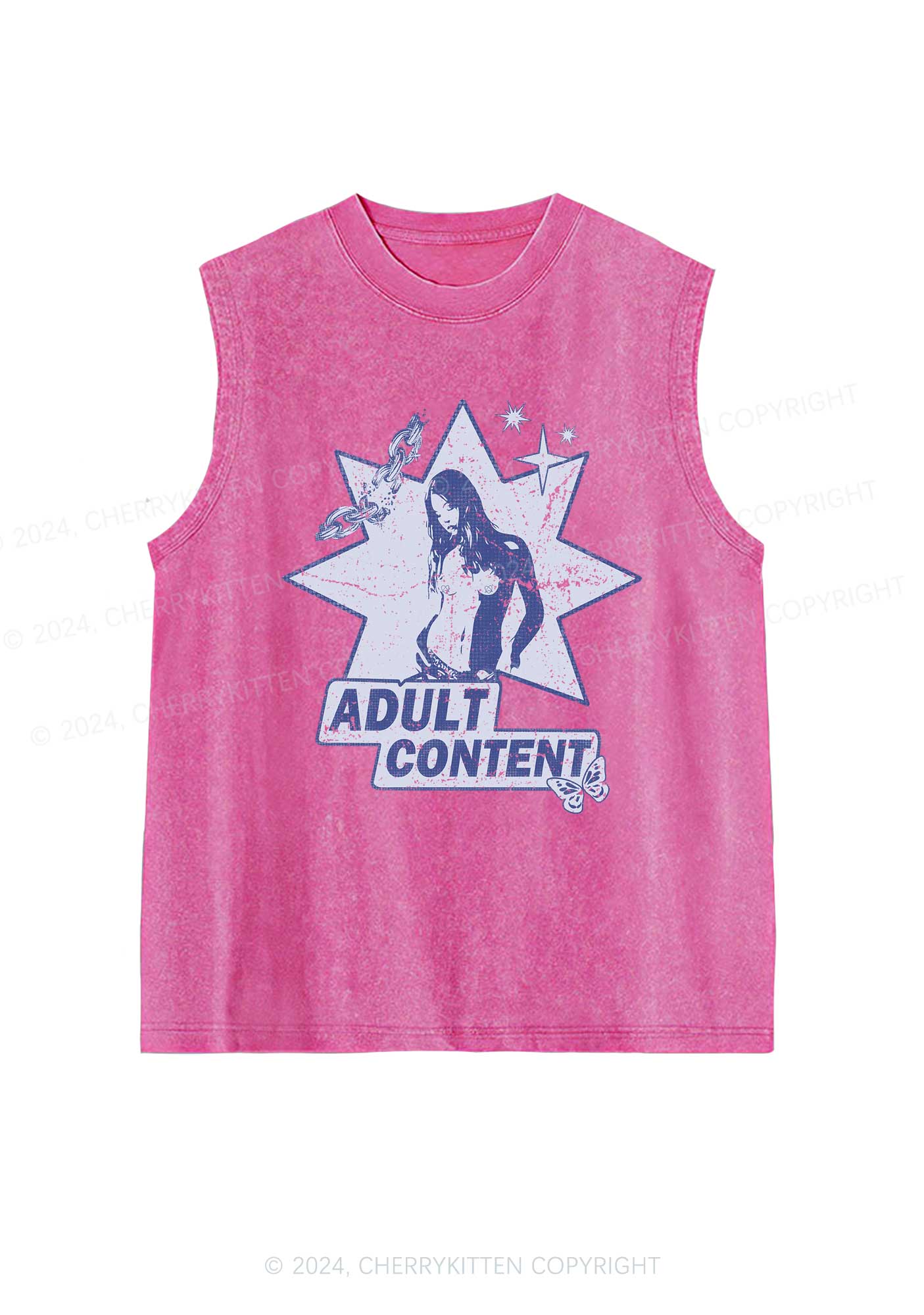 Adult Content Y2K Washed Tank Cherrykitten