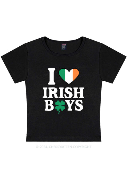 Irish Boy Shamrock St Patricks Y2K Baby Tee Cherrykitten