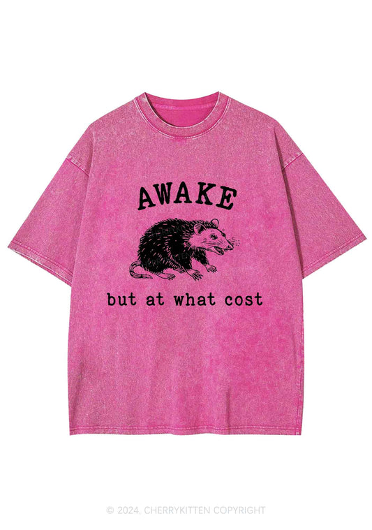 Awake But At What Cost Y2K Washed Tee Cherrykitten