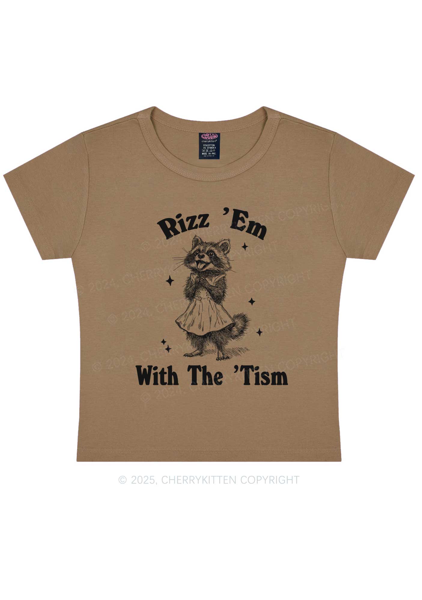 Rizz Em With The Tism Y2K Baby Tee Cherrykitten