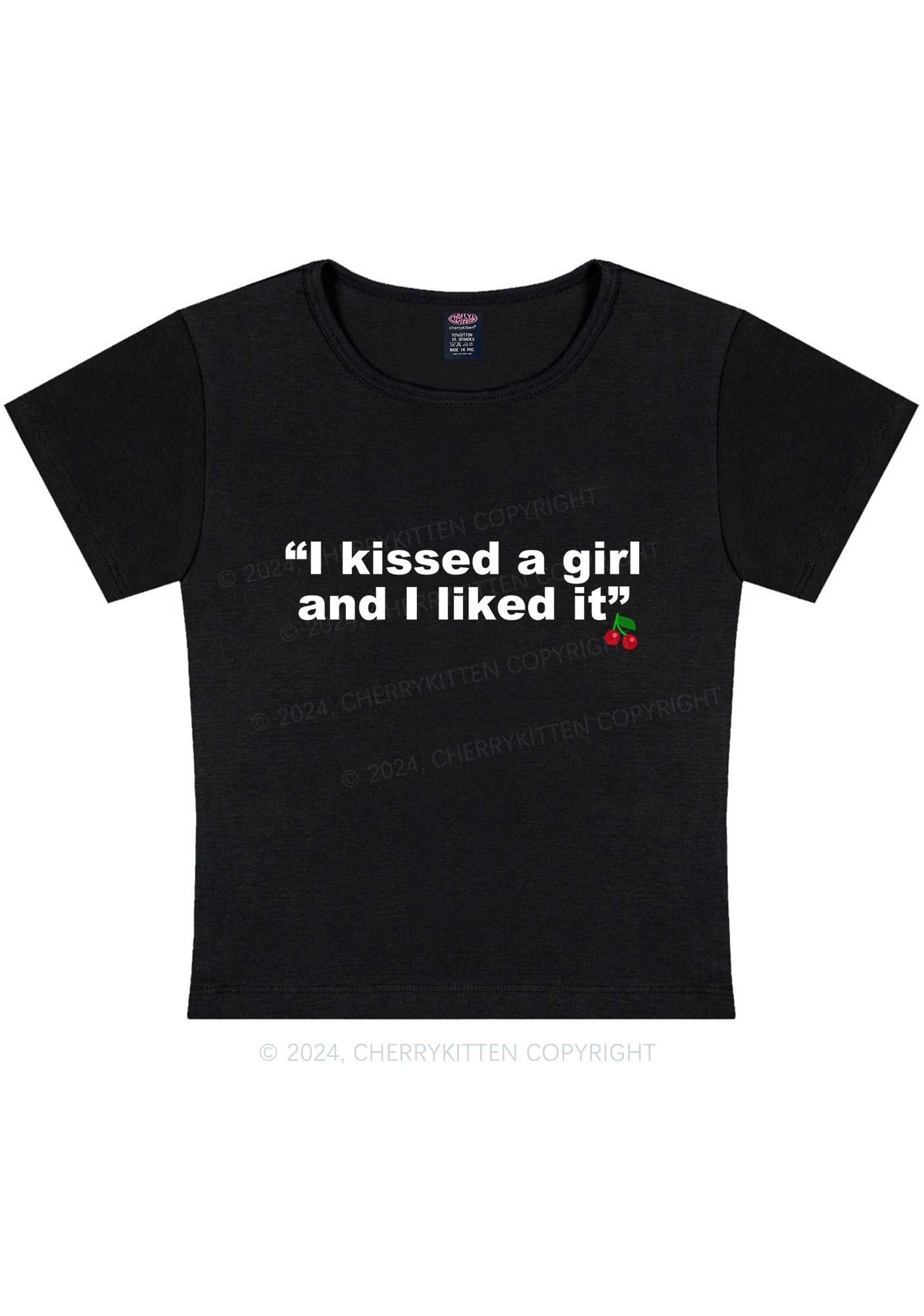 Curvy I Kissed A Girl Y2K Baby Tee Cherrykitten