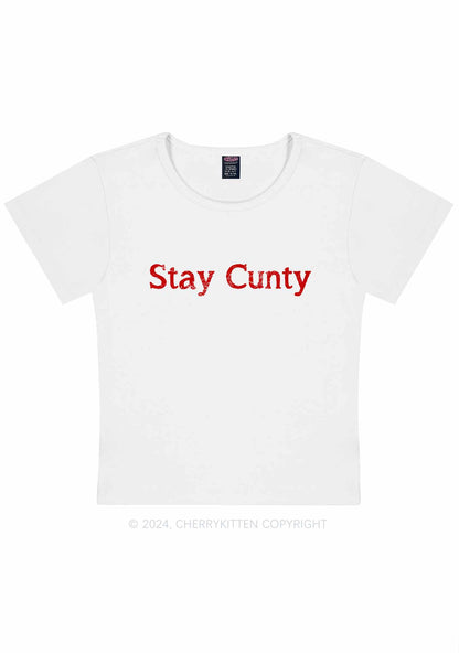 Stay Cxnty Y2K Baby Tee Cherrykitten