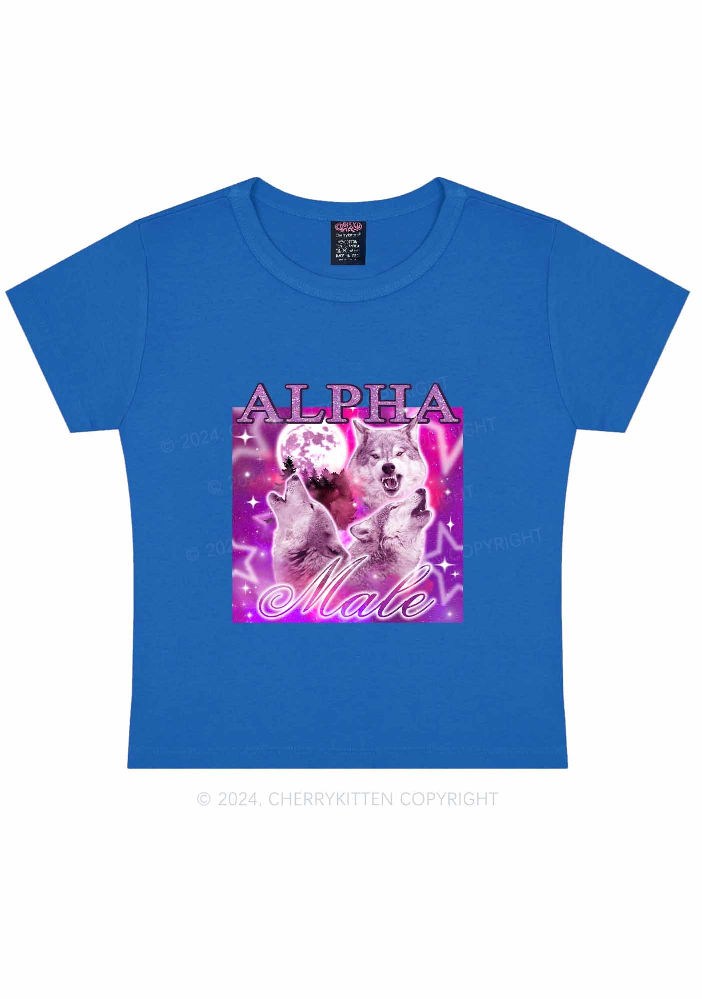 Alpha Male Wolf Y2K Baby Tee Cherrykitten