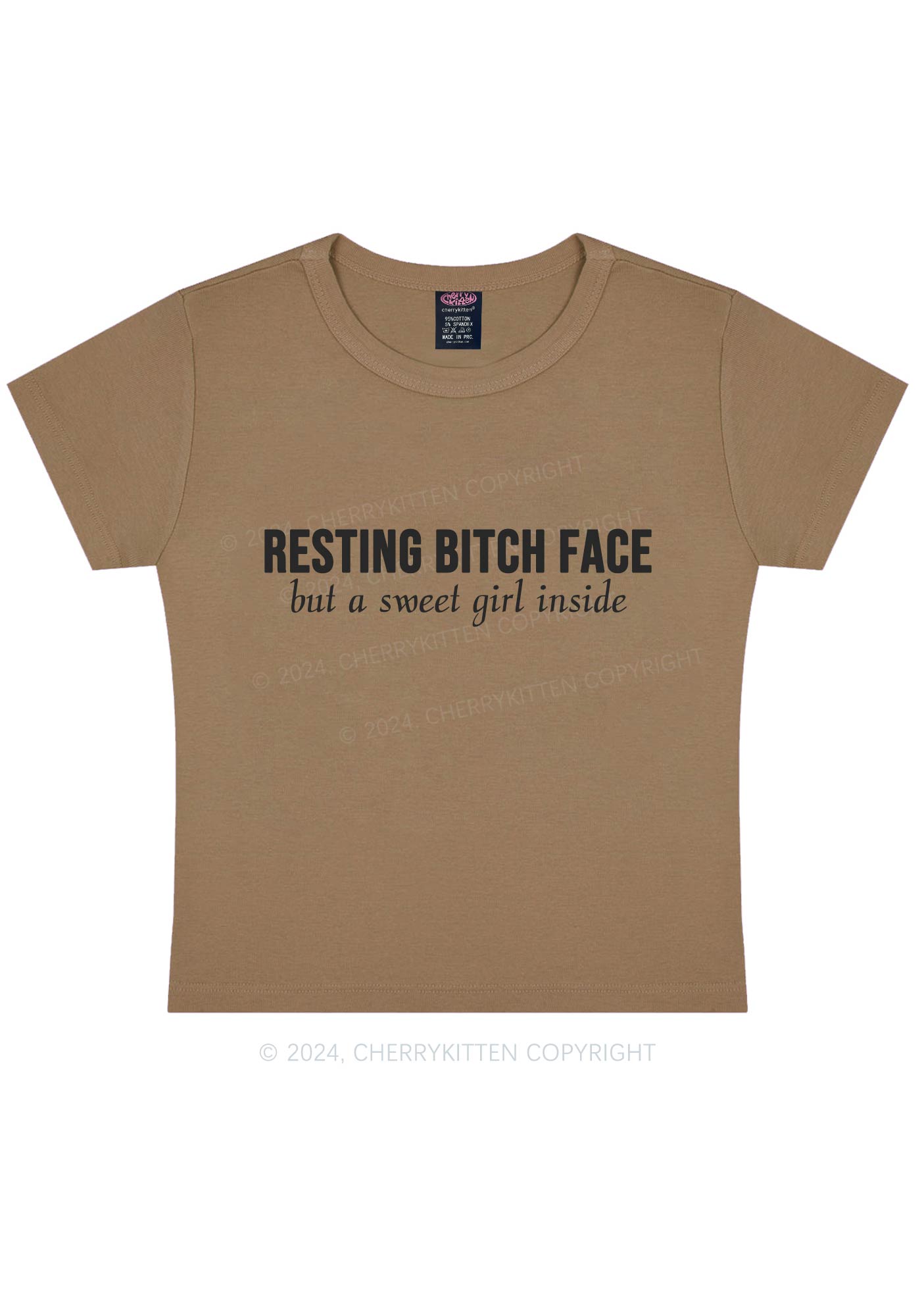 Resting Bxxch Face Y2K Baby Tee Cherrykitten