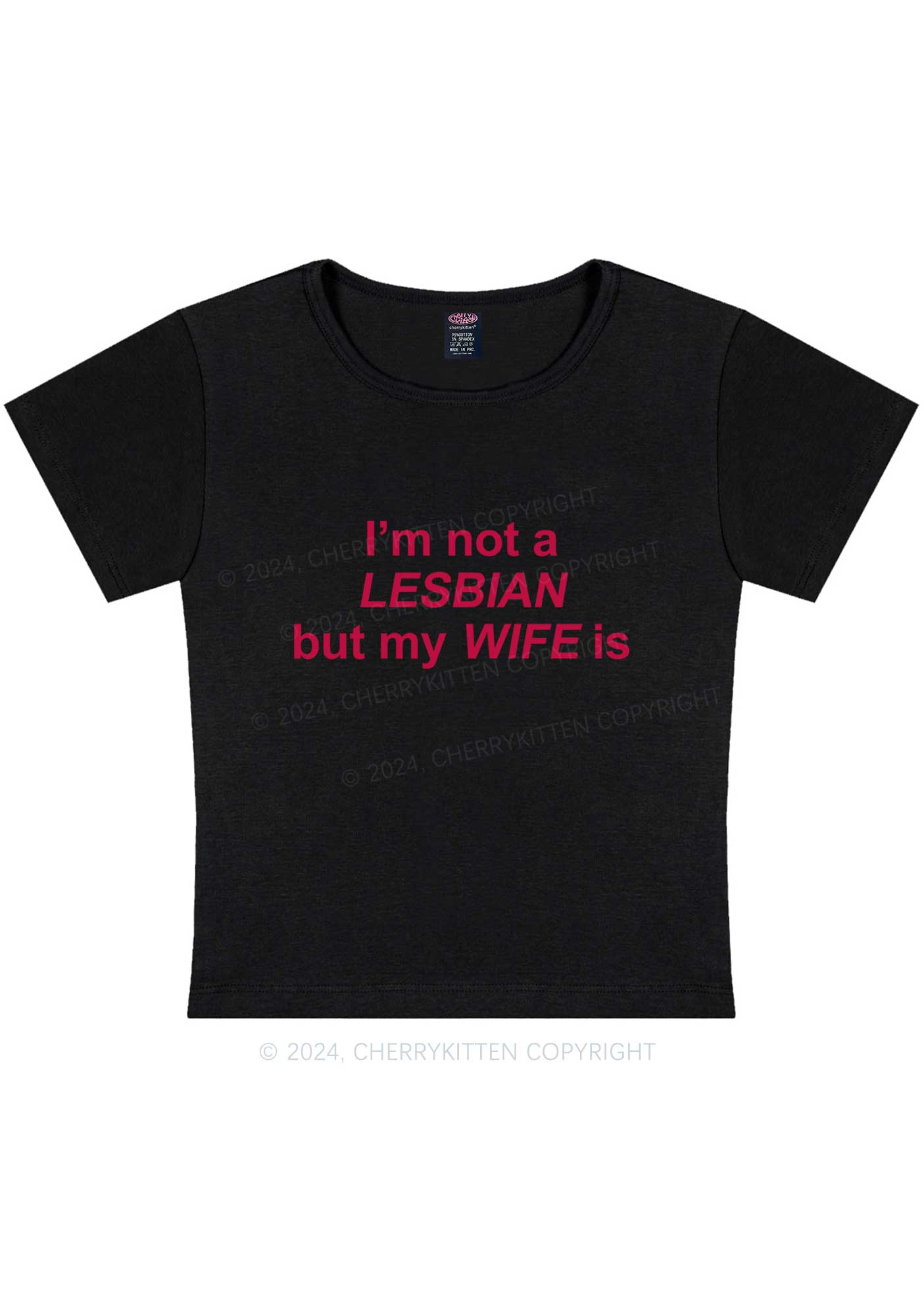 My Wife Is Lesbian Y2K Baby Tee Cherrykitten