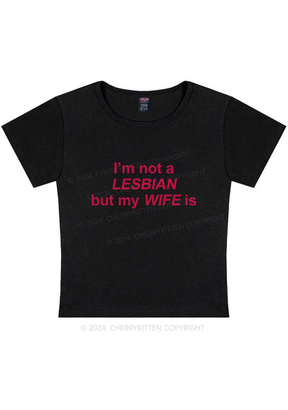 My Wife Is Lesbian Y2K Baby Tee Cherrykitten