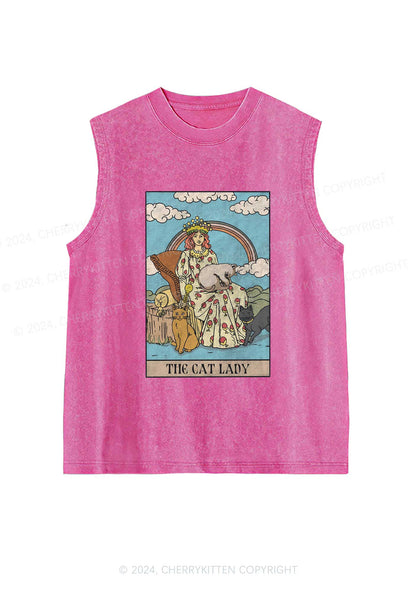 The Cat Lady Y2K Washed Tank Cherrykitten