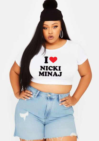 Curvy I Love NM Y2K Baby Tee Cherrykitten