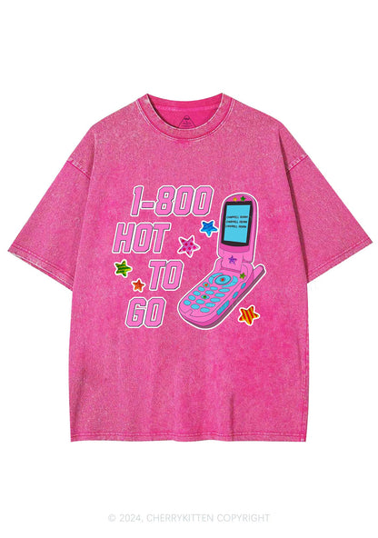 Hot To Go Phone Y2K Washed Tee Cherrykitten