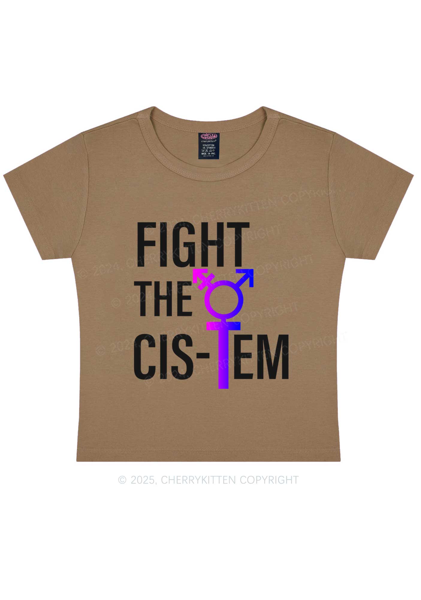 Fight The Cistem Y2K Baby Tee Cherrykitten