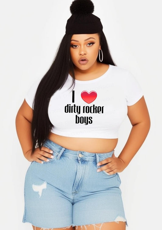 Curvy Dirty Rocker Boys Y2K Baby Tee Cherrykitten