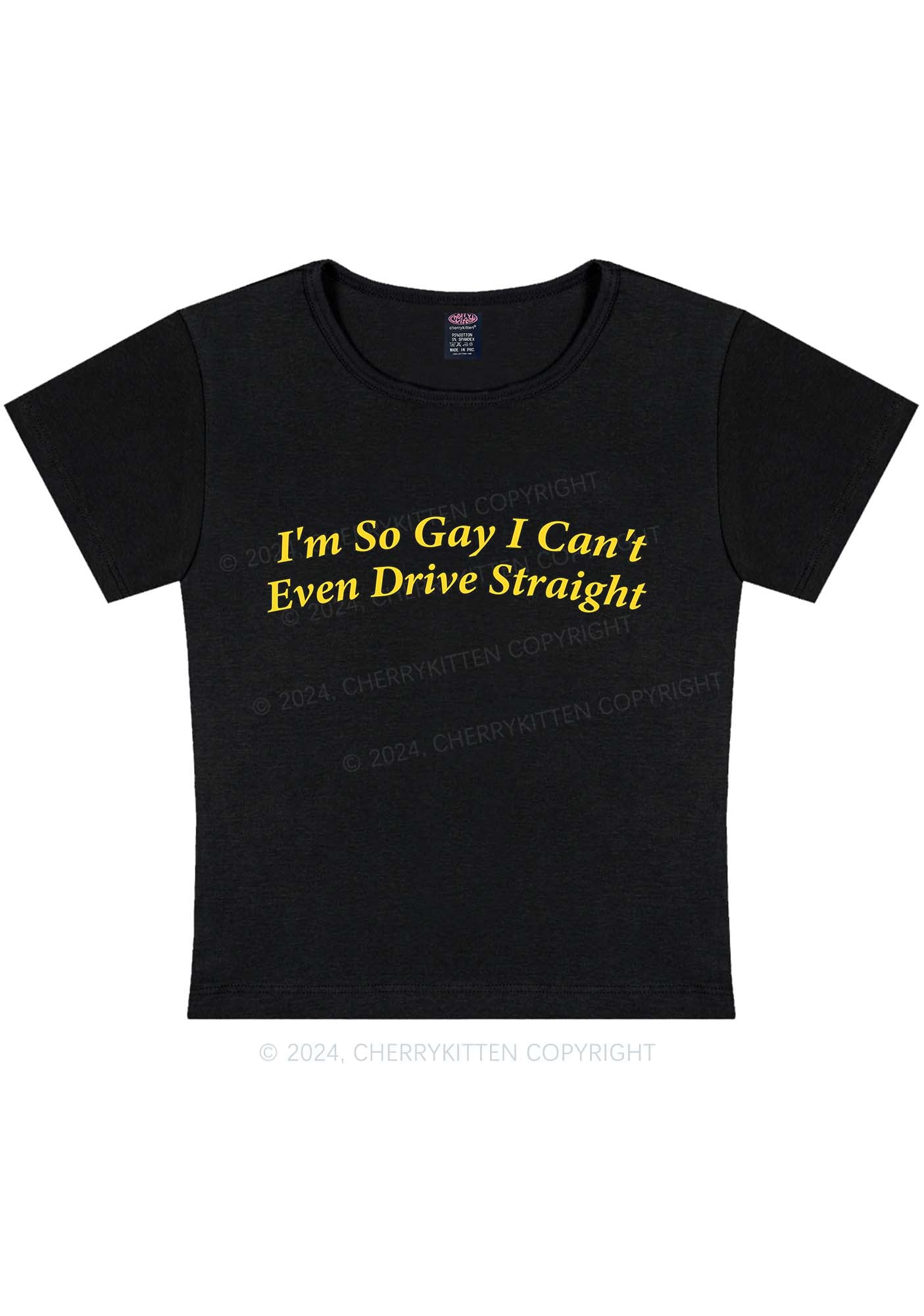 Curvy I'm So Gay Y2K Baby Tee Cherrykitten