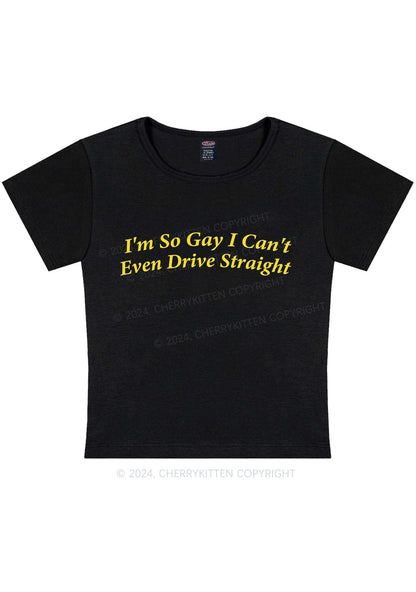 Curvy I'm So Gay Y2K Baby Tee Cherrykitten