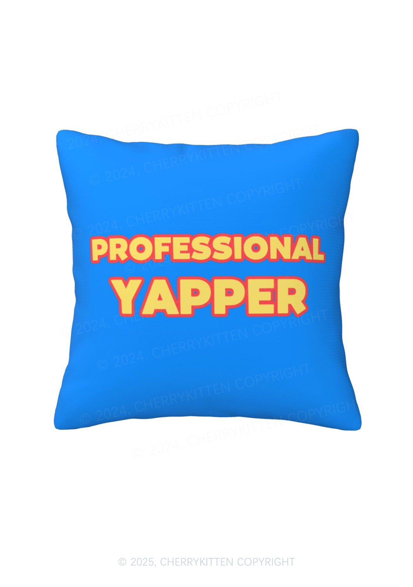 Professional Yapper Y2K Throw Pillow Cover Cherrykitten