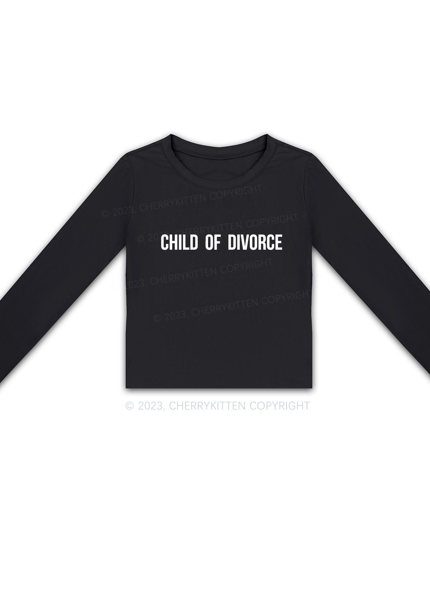 Child Of Divorce Long Sleeve Crop Top Cherrykitten