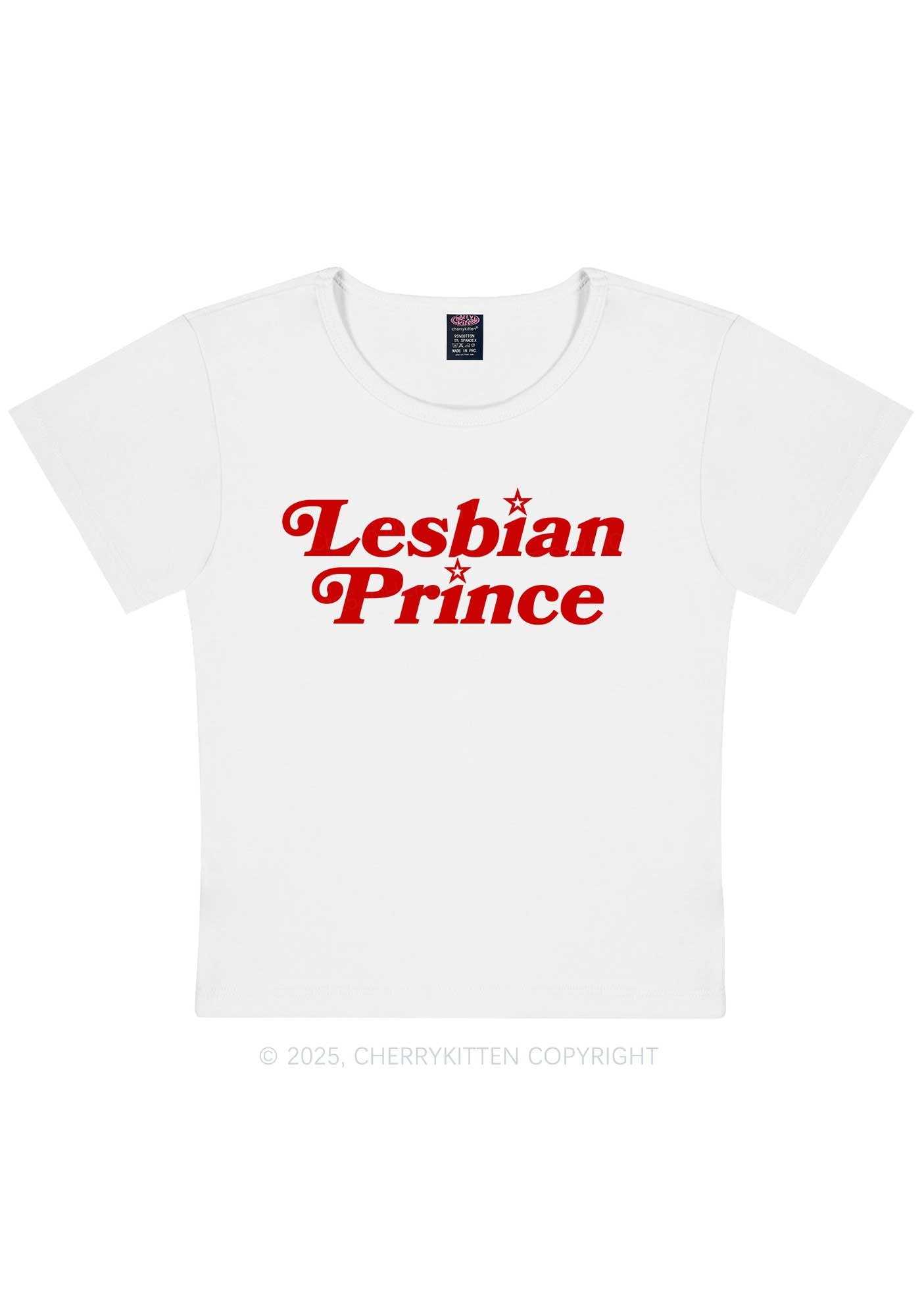 Lesbian Prince Y2K Baby Tee Cherrykitten