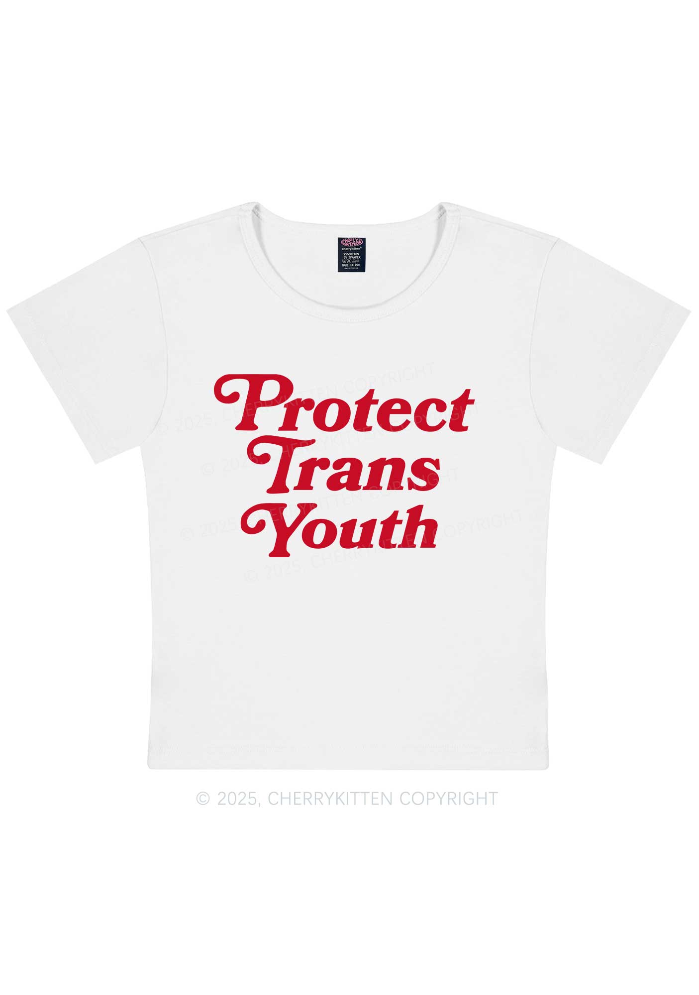 Protect Trans Youth Y2K Baby Tee Cherrykitten