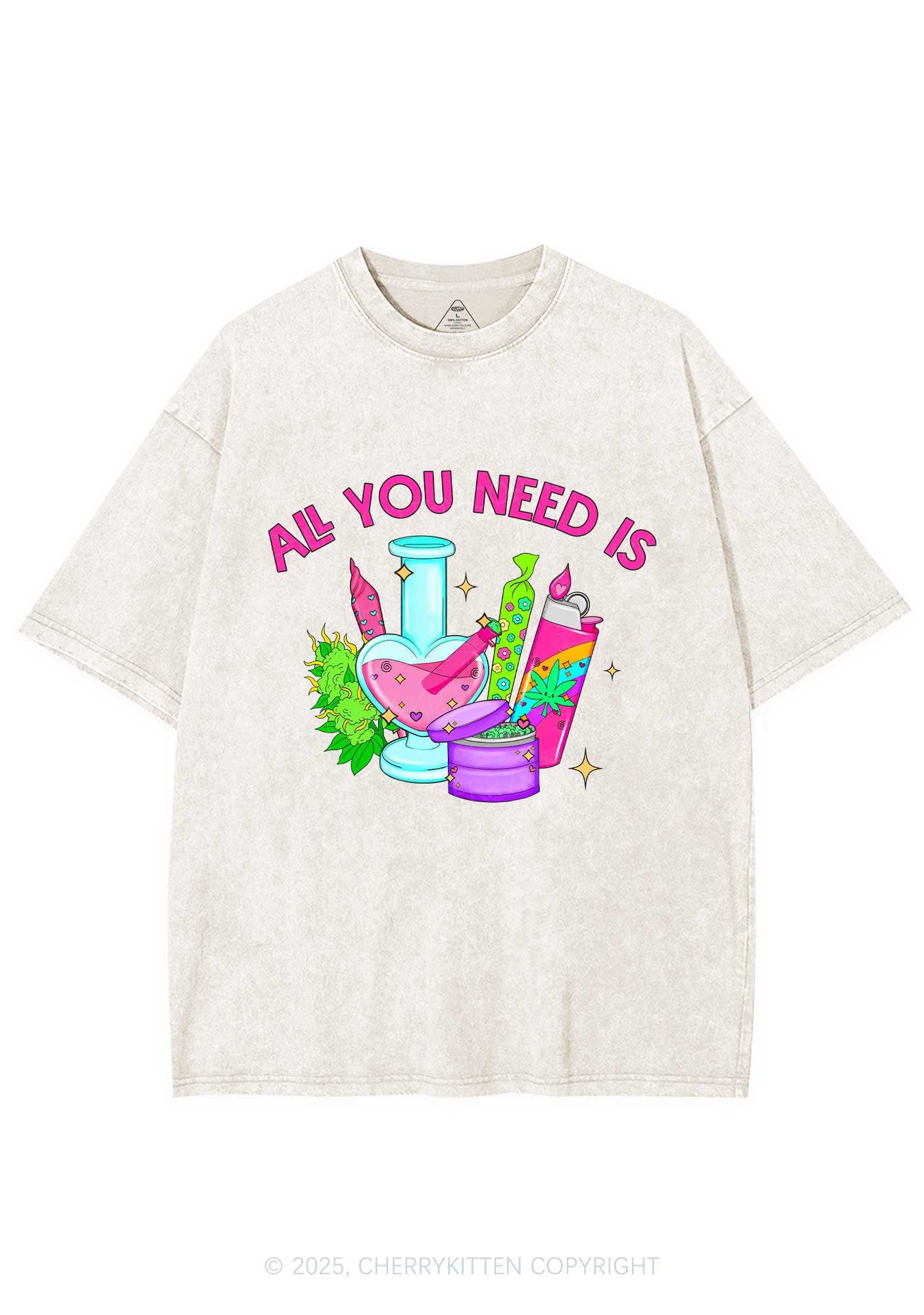 All You Need Is Y2K Washed Tee Cherrykitten