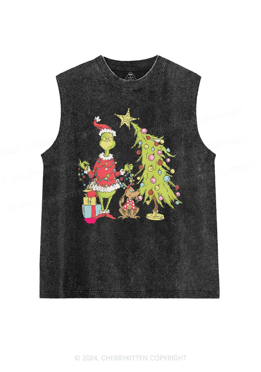 Christmas Tree Gift Y2K Washed Tank Cherrykitten