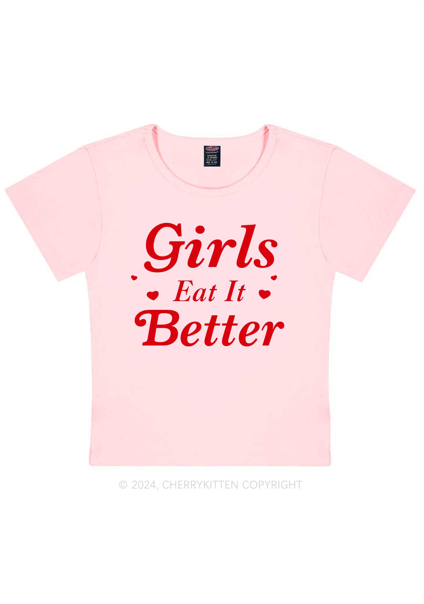 Girls Eat Better Y2K Baby Tee Cherrykitten