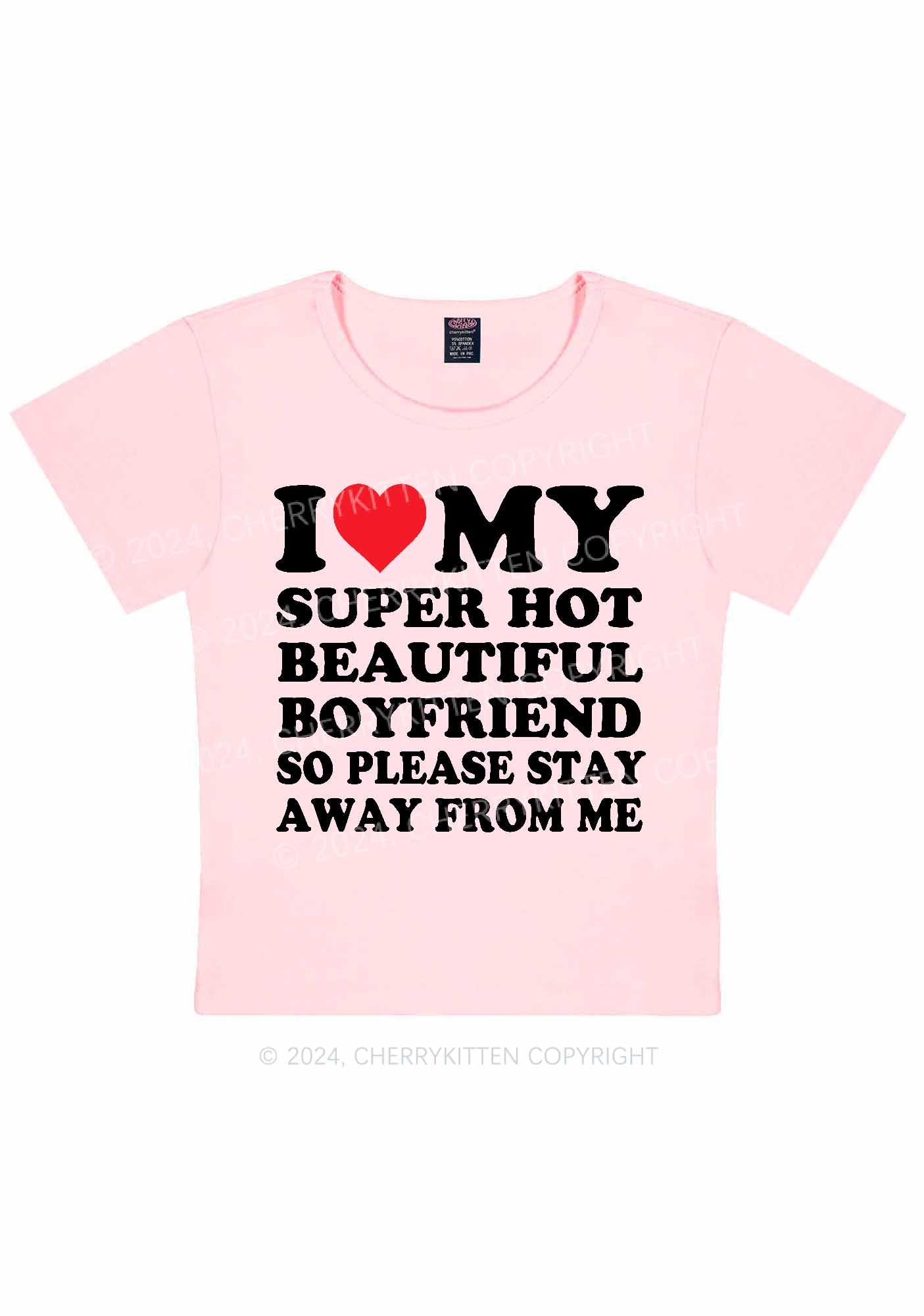 My Super Hot Boyfriend Y2K Valentine's Day Baby Tee Cherrykitten