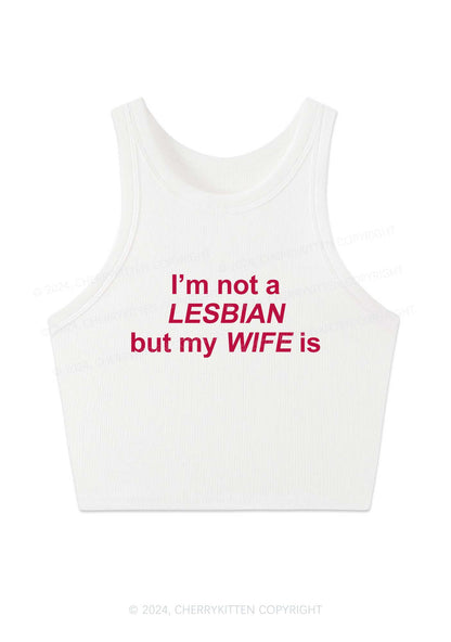 My Wife Is Lesbian Y2K Crop Tank Top Cherrykitten