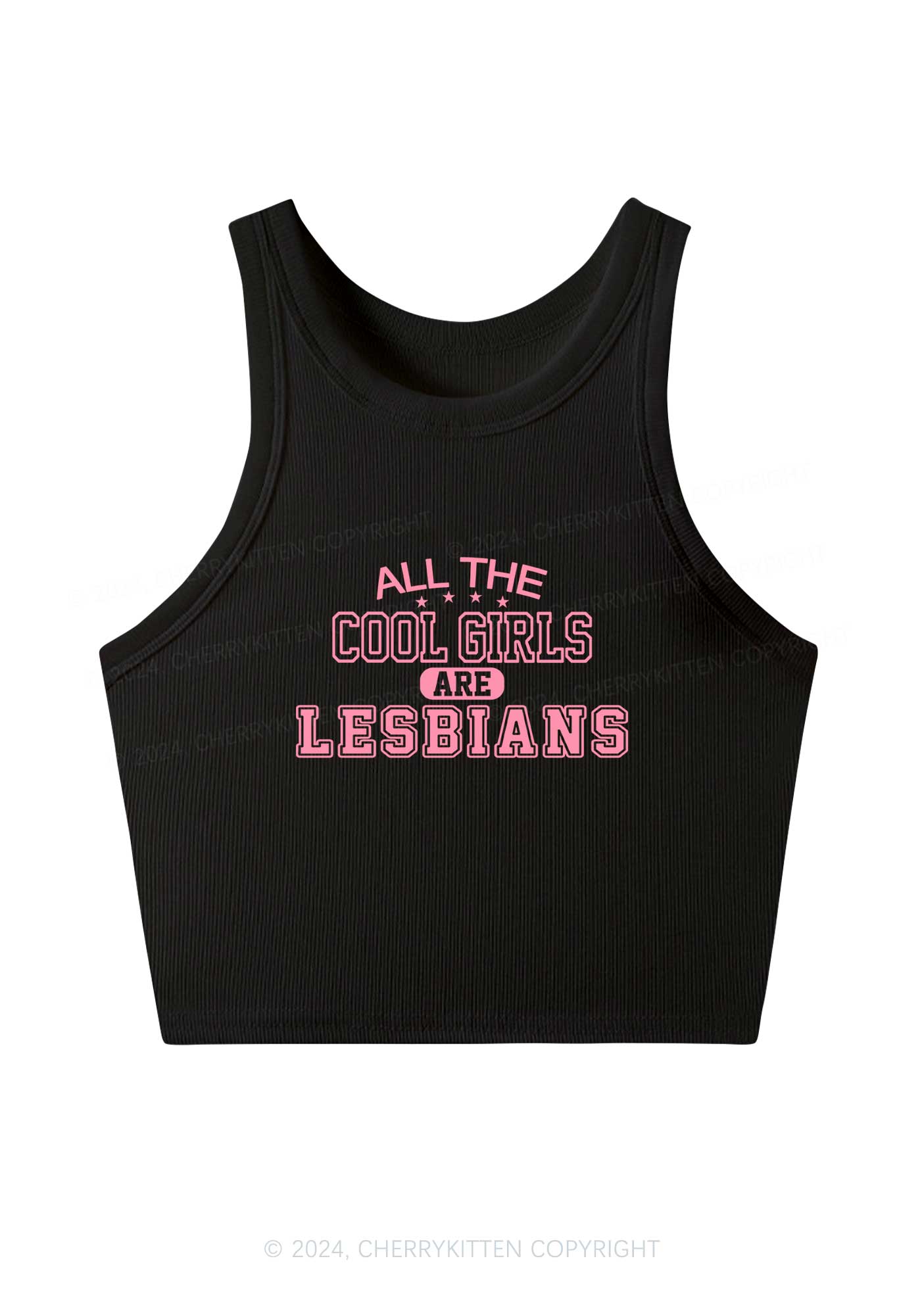 Cool Girls Are Lesbians Y2K Crop Tank Top Cherrykitten