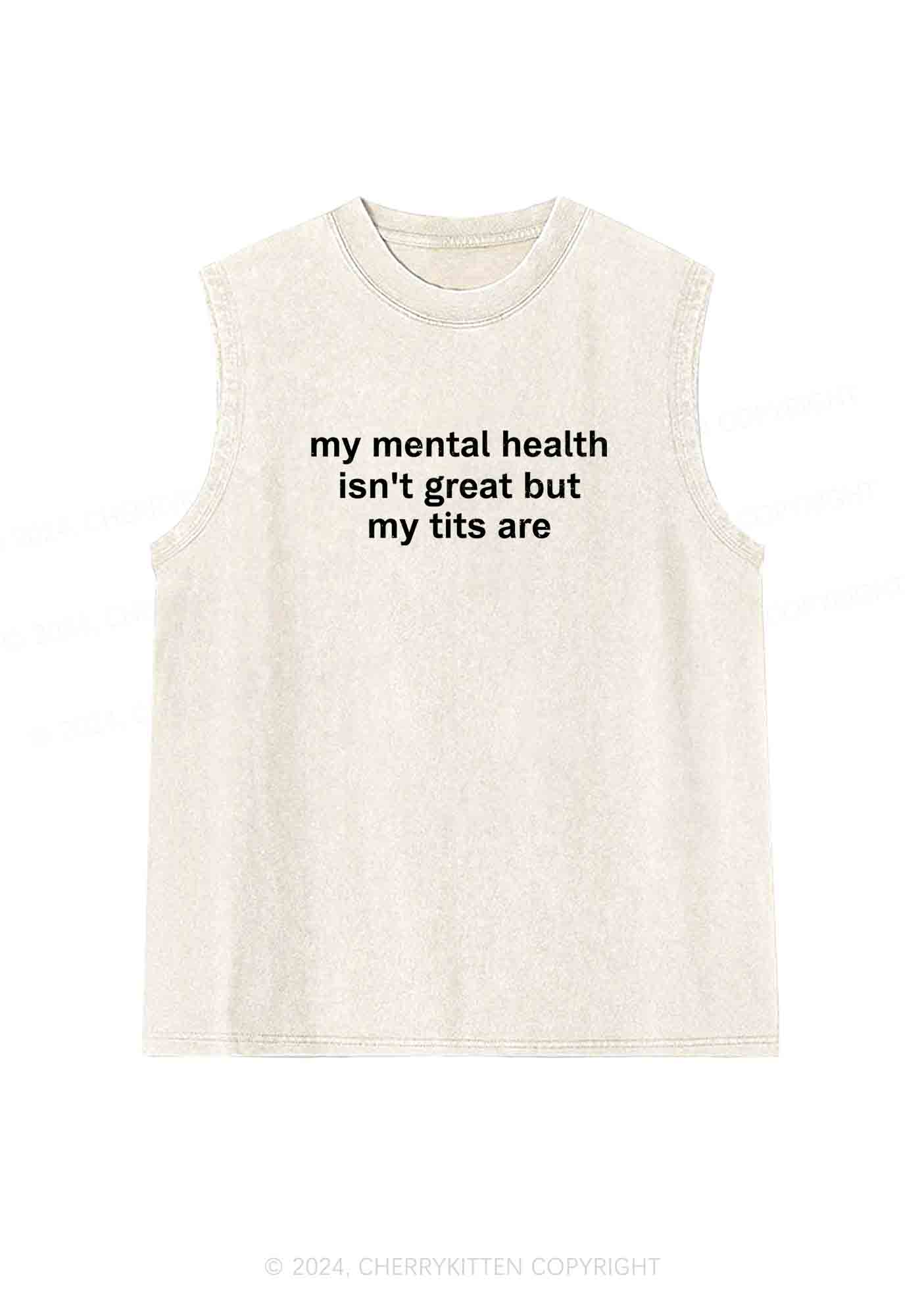 My Mental Health Isn't Great Y2K Washed Tank Cherrykitten